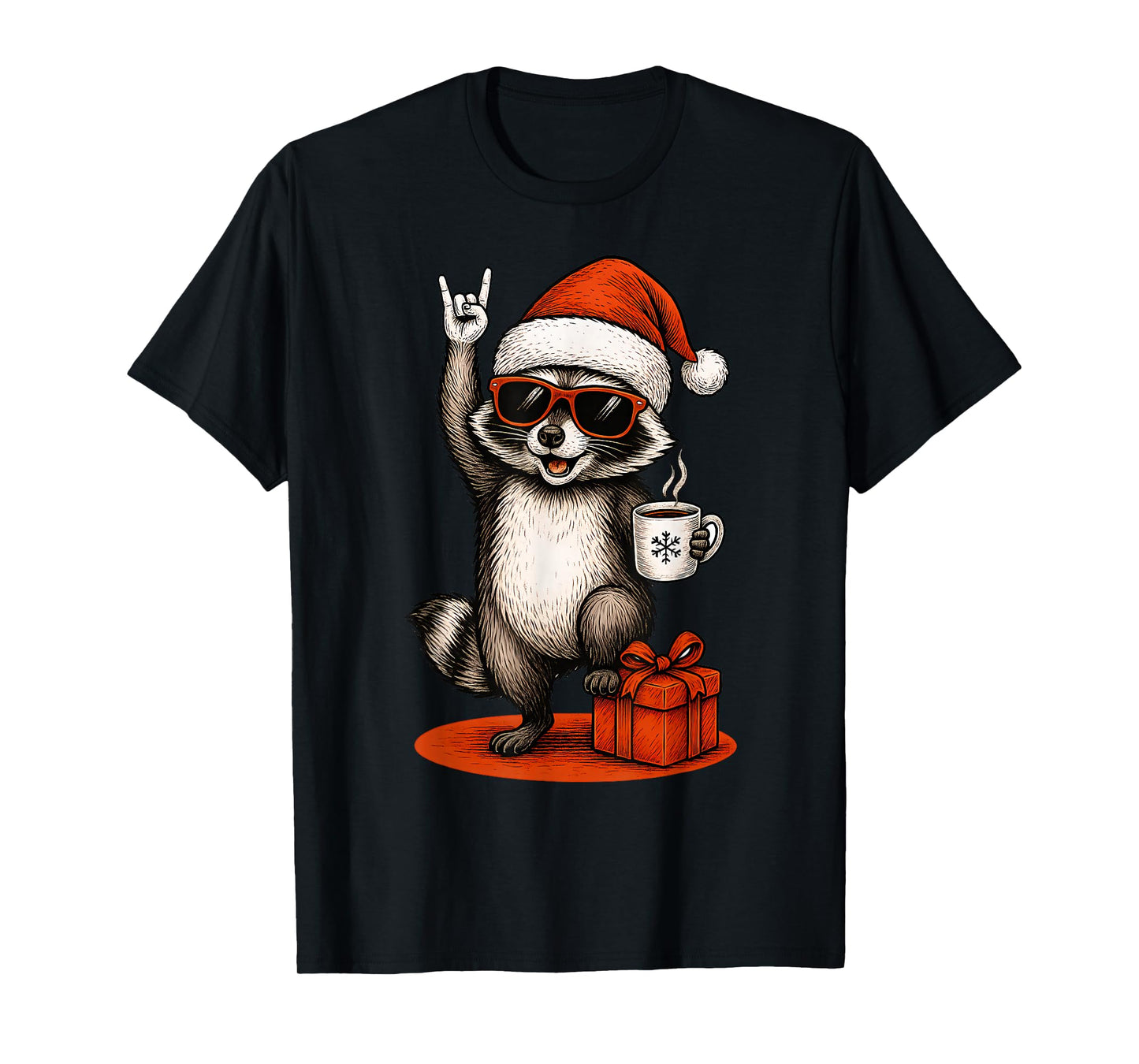 Cute Raccoon Christmas Funny Racoon T-Shirt