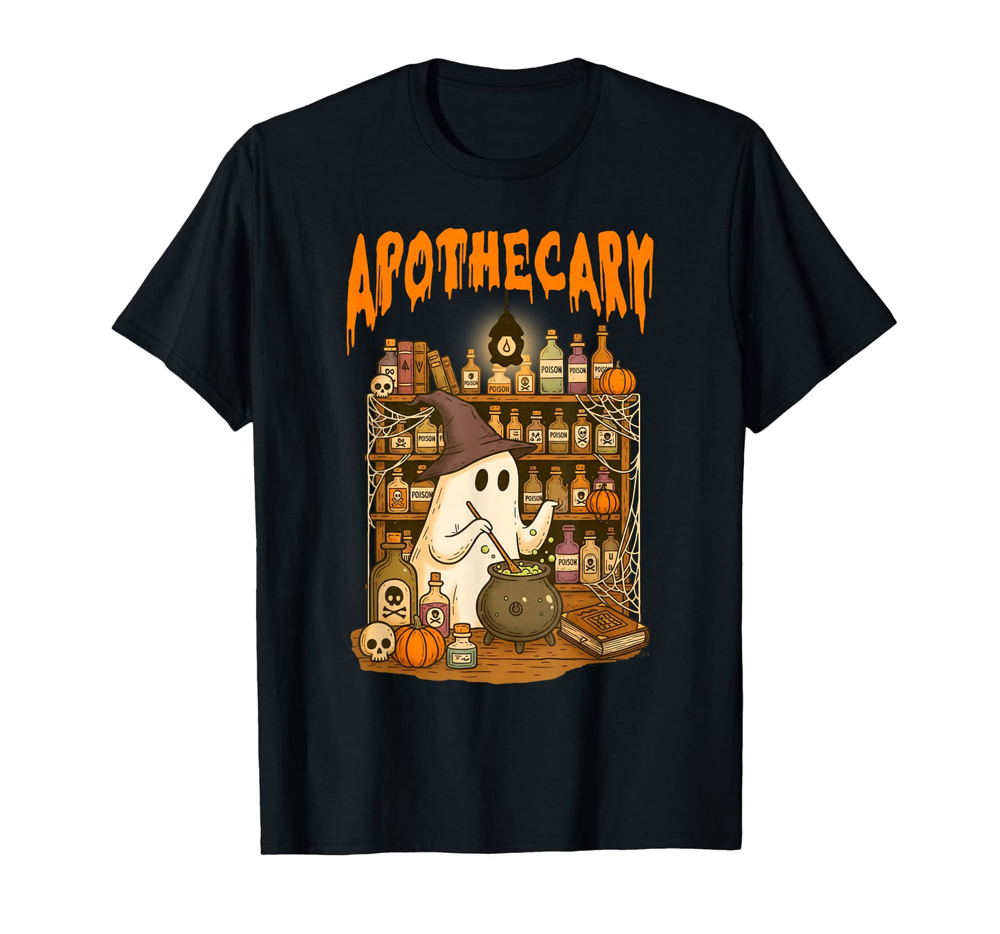 Halloween Vibes Pharm Tech Pharmacy Spooky Boo Apothecary T-Shirt