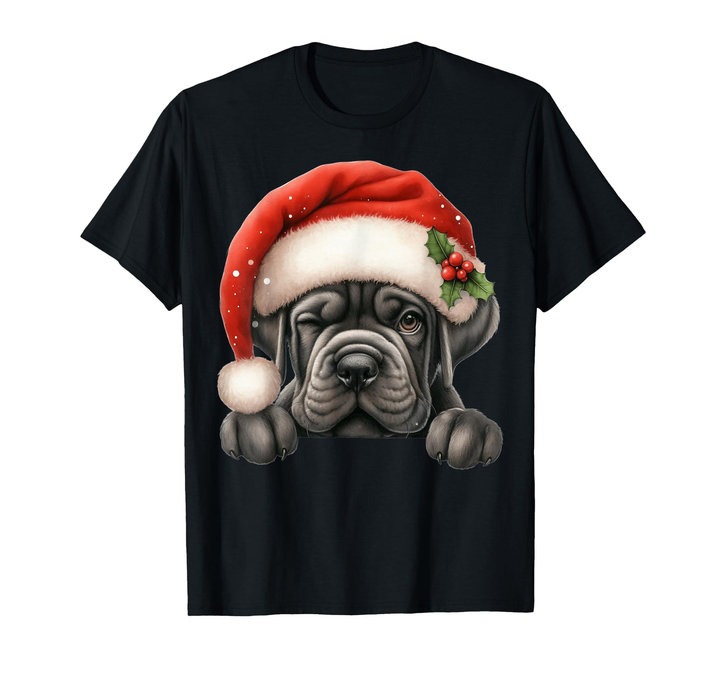 Cane Corso Dog Christmas Santa Hat Dog Mom Dad T-Shirt