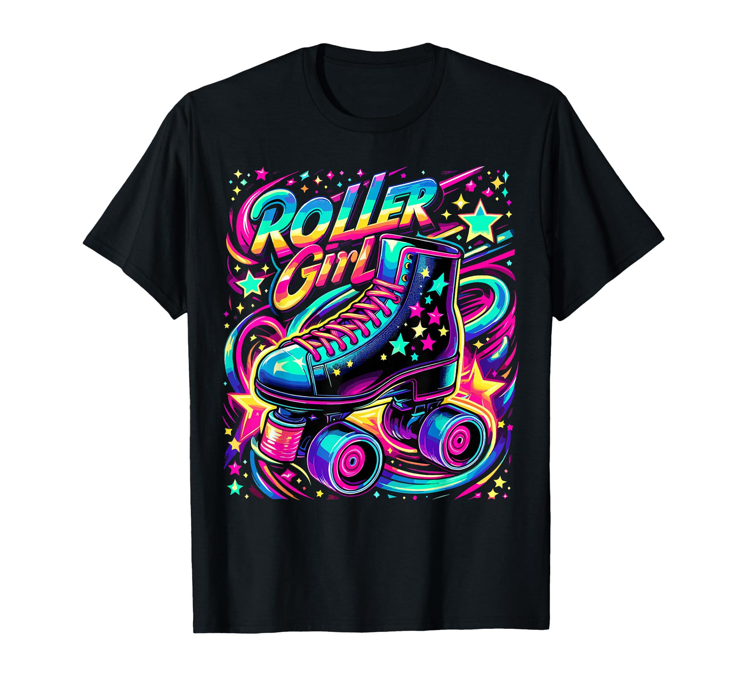 Roller Girl Skater 90s 80s Skating Vintage Skates T-Shirt