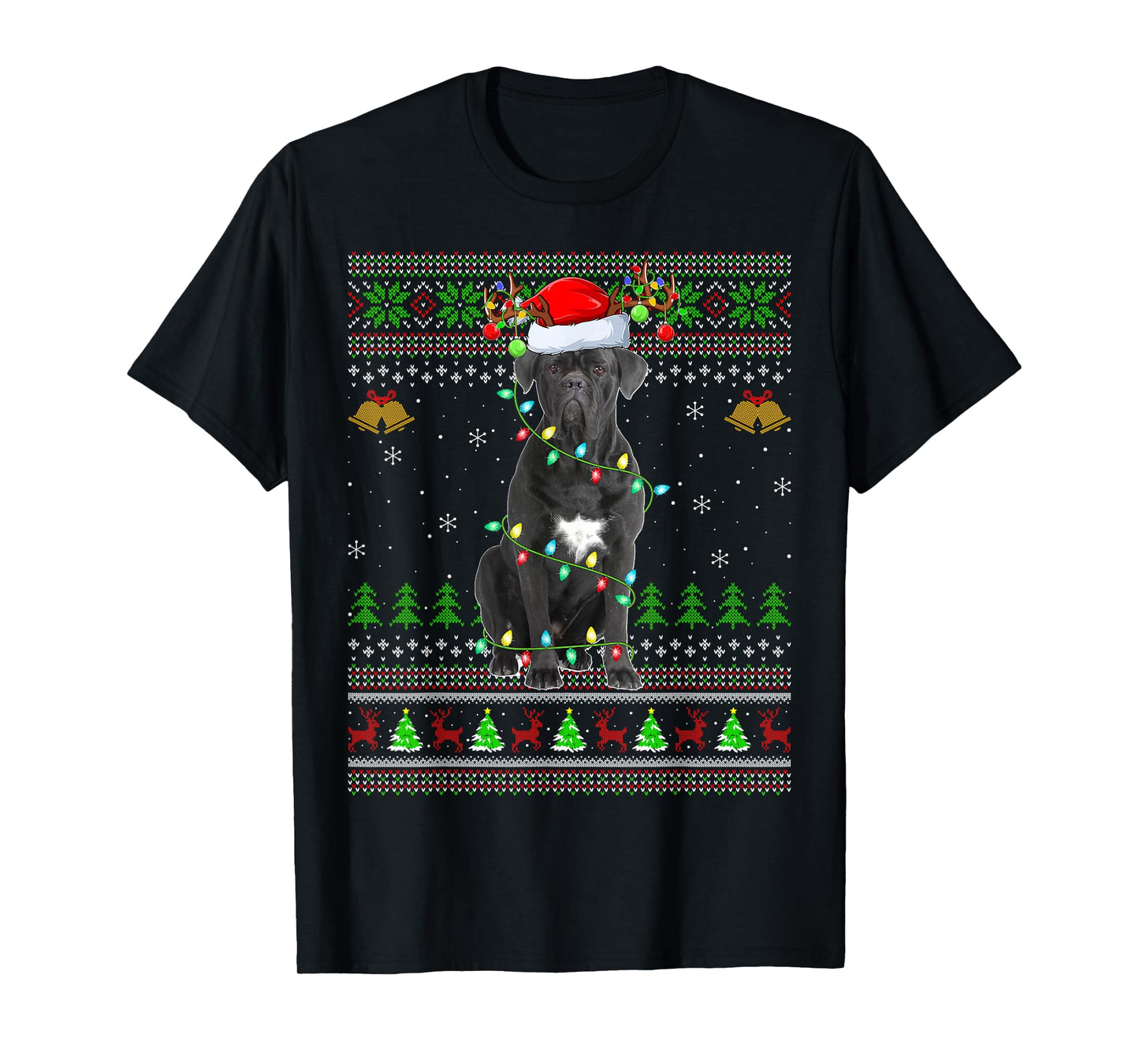 Cane Corso Dog Ugly Christmas Sweaters Holiday Santa Xmas T-Shirt