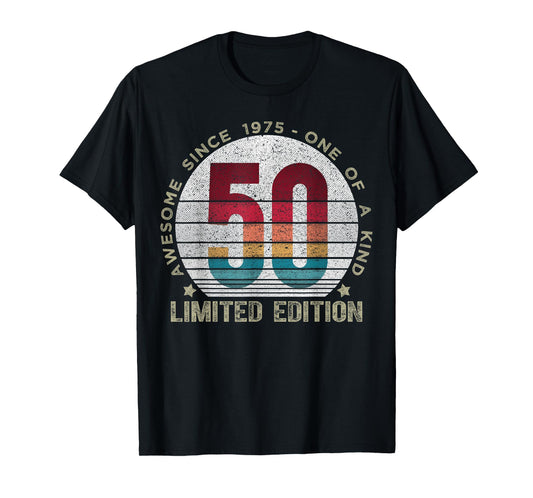 50 Year Old Gifts Vintage 1975 Limited Edition 50th Birthday T-Shirt