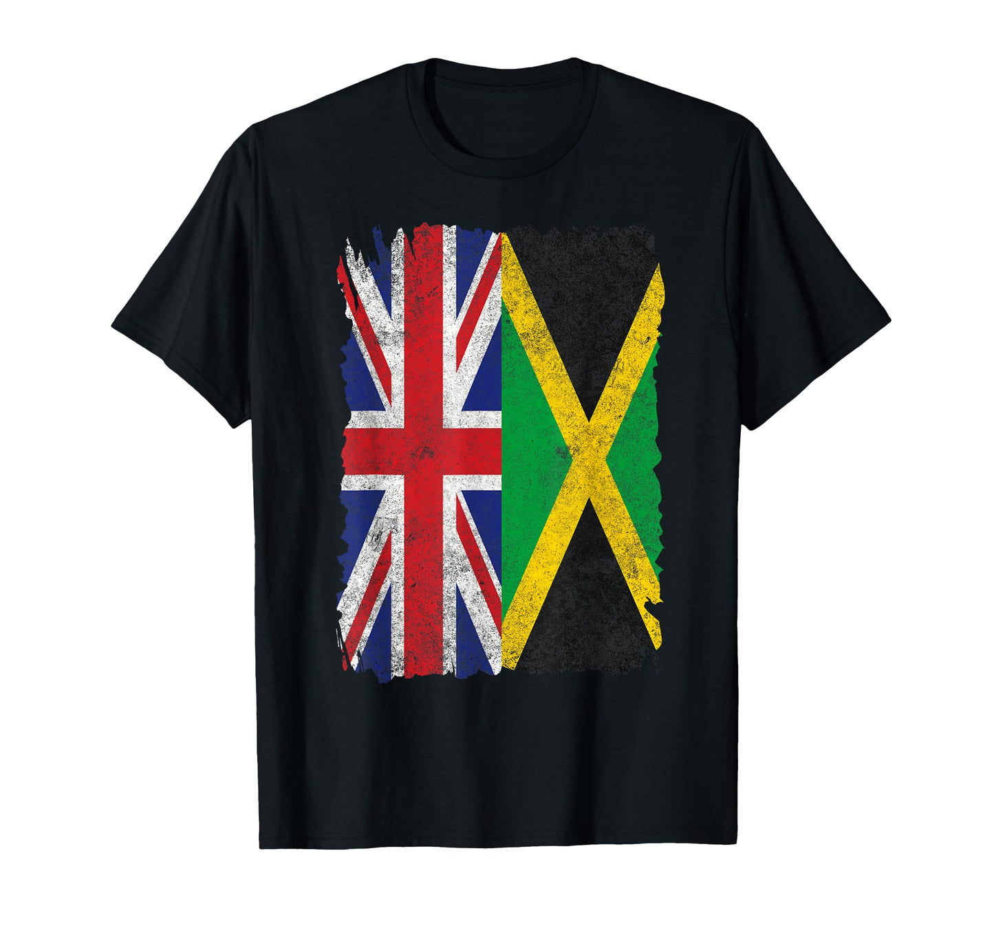 Half Britain And Jamaican British UK Jamaica Flag Men Women T-Shirt
