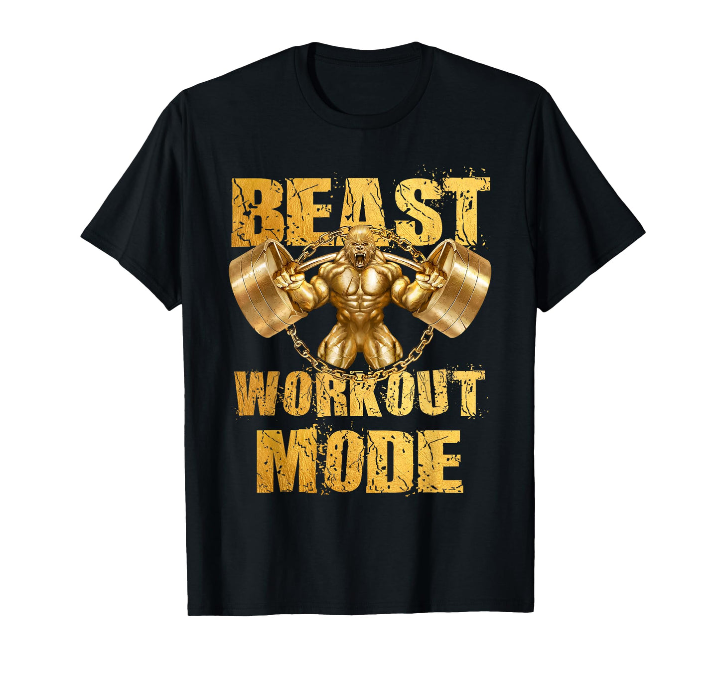 Gorilla Beast Workout Mode Gold Lifting Weights Gym - Gift T-Shirt