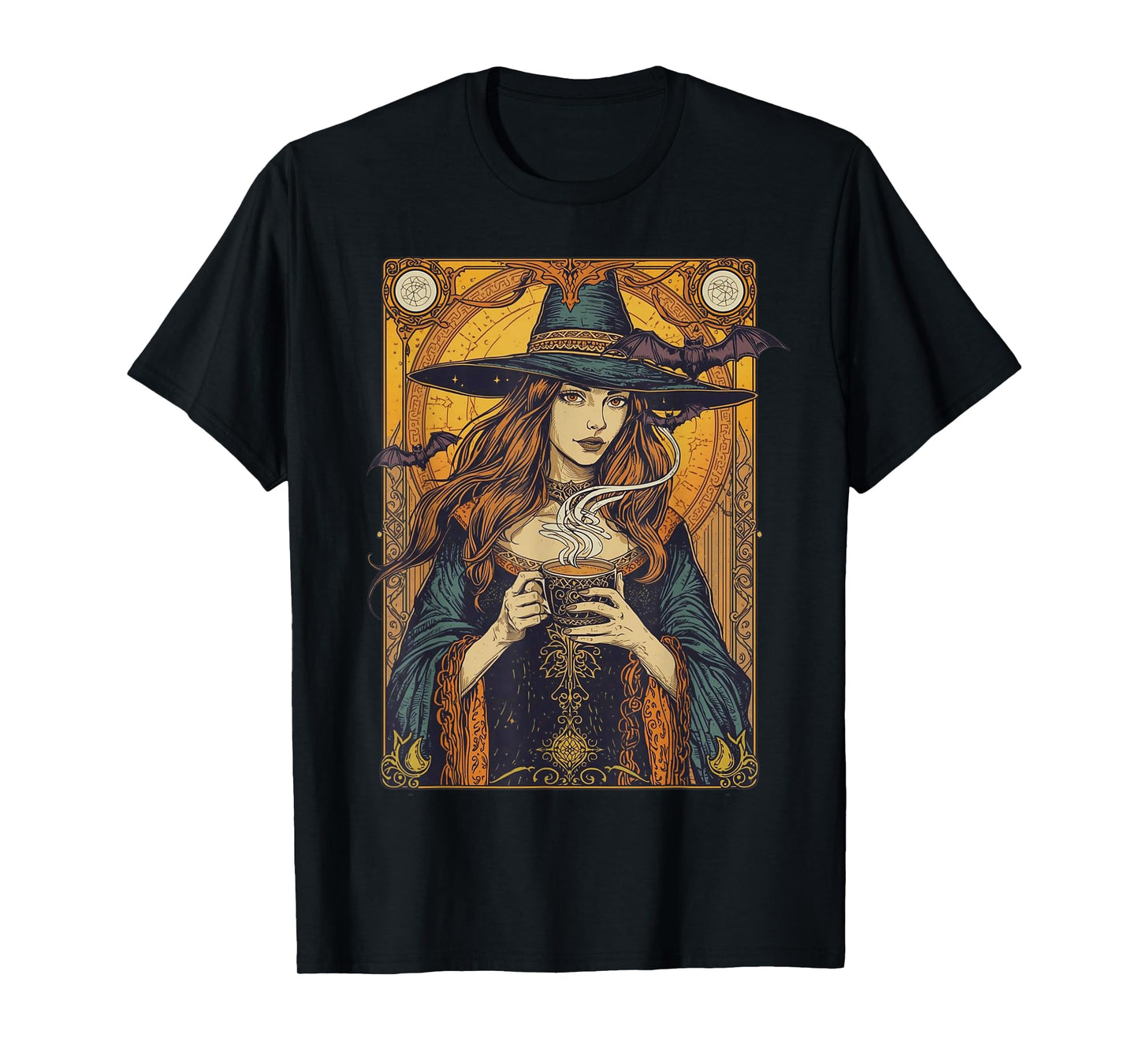 Vintage Halloween Witch Pumpkin Spice Latte Syrup Creamer T-Shirt