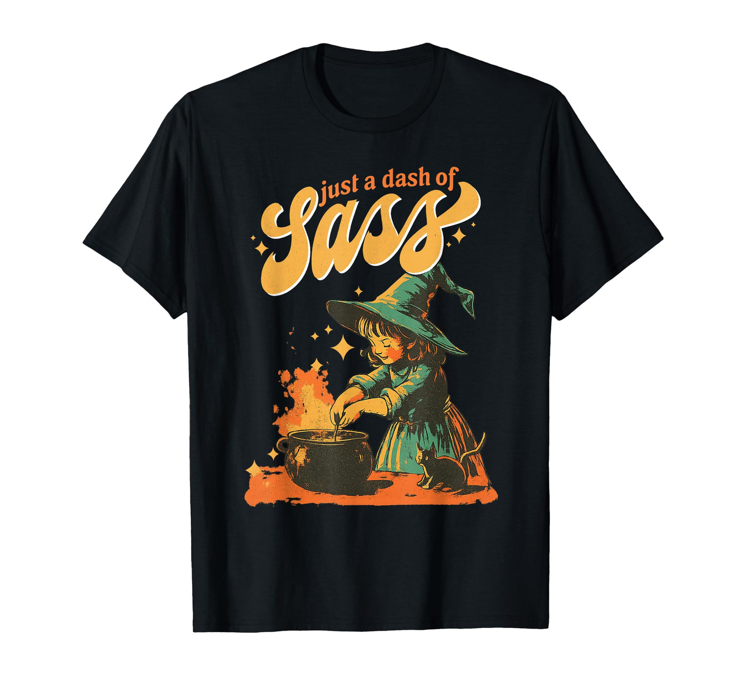 Vintage Witch Just A Dash of Sass Halloween Funny T-Shirt
