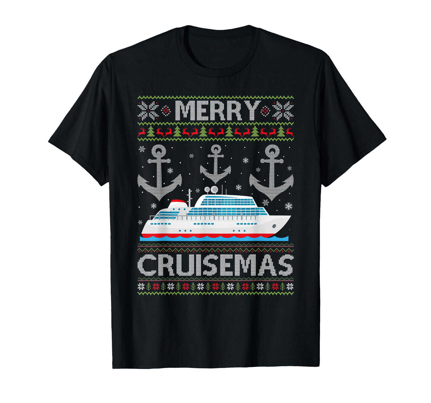 Cruise Ship Family Cruising Ugly Christmas Sweaters Xmas T-Shirt