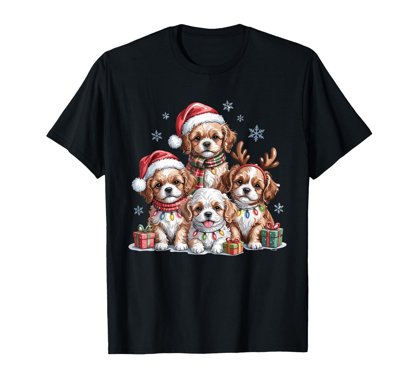 Cute Cavapoo Christmas Puppies Dog Lovers Holiday Pajama T-Shirt