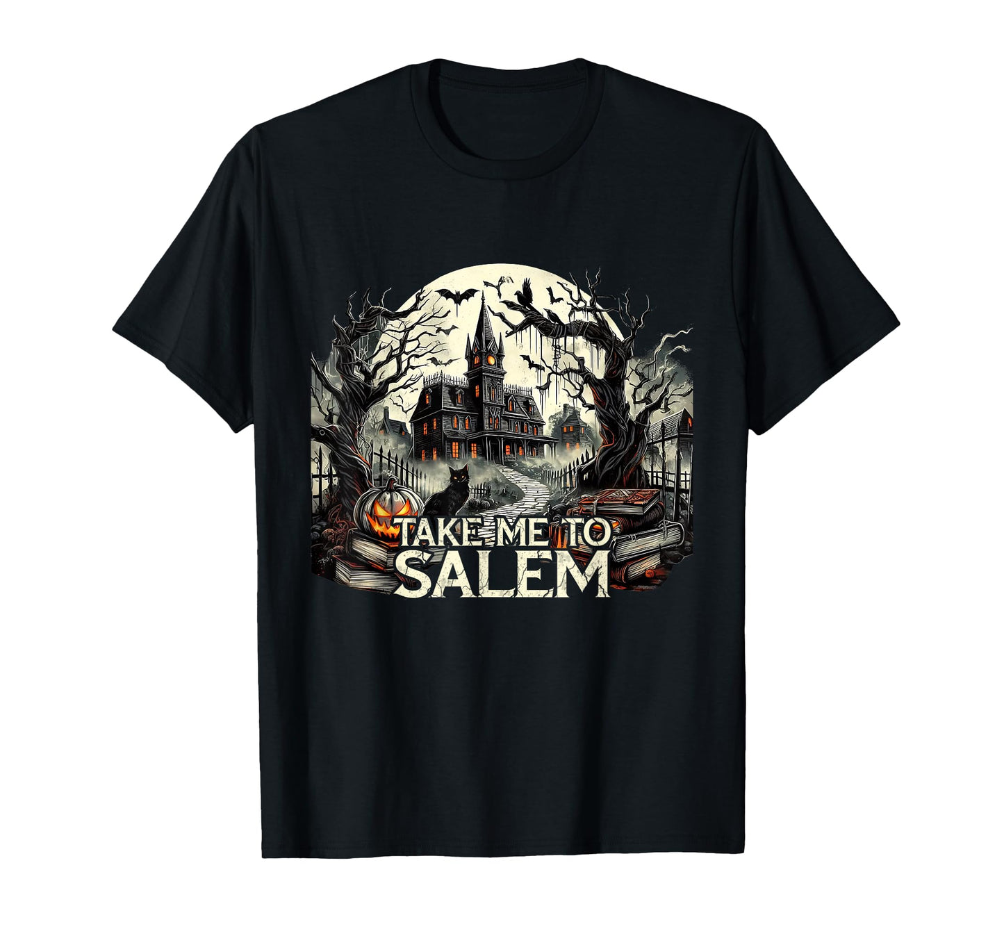 Take Me to Salem Gothic Witch Halloween Spooky Tee T-Shirt
