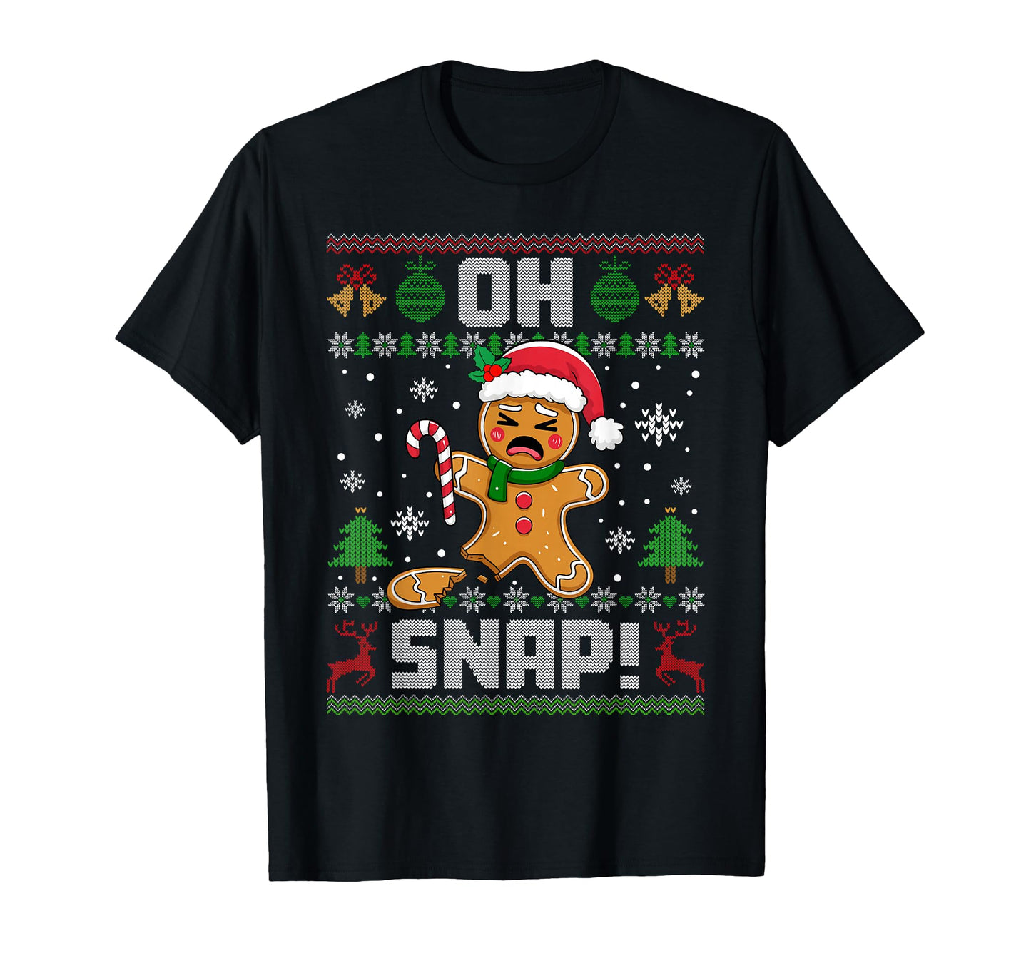 Oh Snap Gingerbread Man Christmas Funny Xmas Cookie Baking T-Shirt