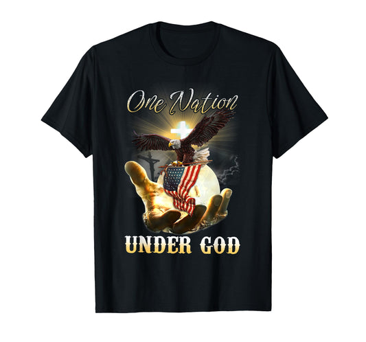 Eagle USA Christian Patriot One Nation Under God T-Shirt