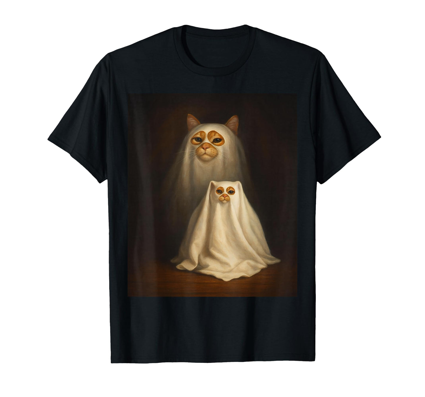 Ghost Cat Meme Funny Halloween Men Women Kids Tee T-Shirt