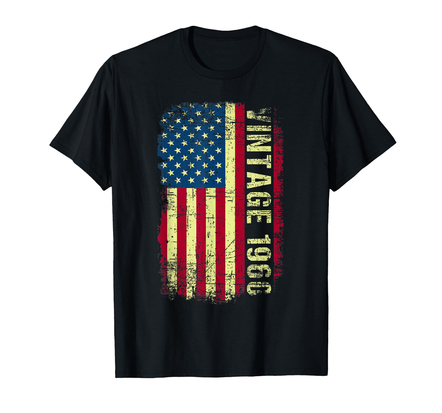 Vintage 1960 Made In 1960 American Flag 65th Birthday Gifts T-Shirt