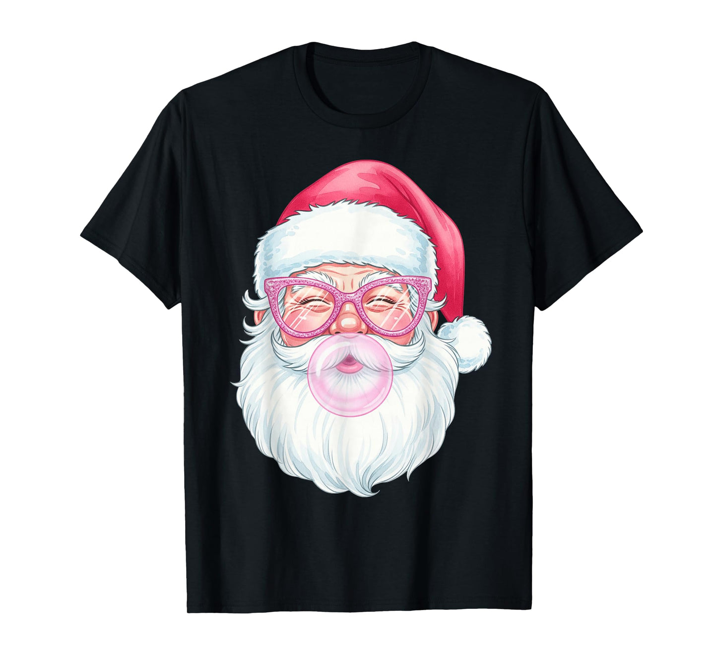 Vintage Retro Santa Christmas Bubble Gum Pink Sunglasses Kid T-Shirt