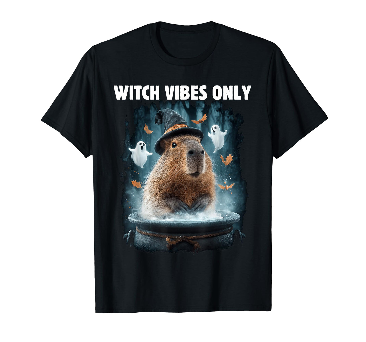 Funny Halloween Witch Capybara T-Shirt