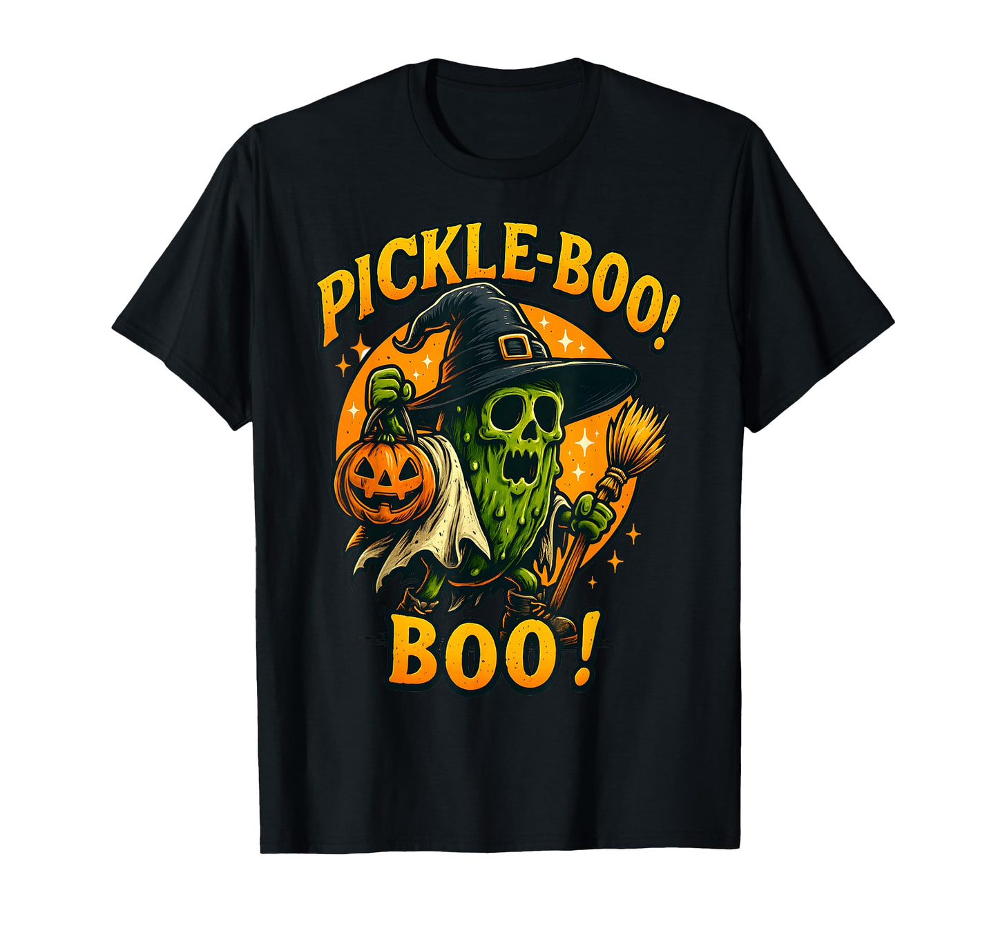 Pickle Boo Funny Halloween Costume Ghost Pickle Pickleball T-Shirt