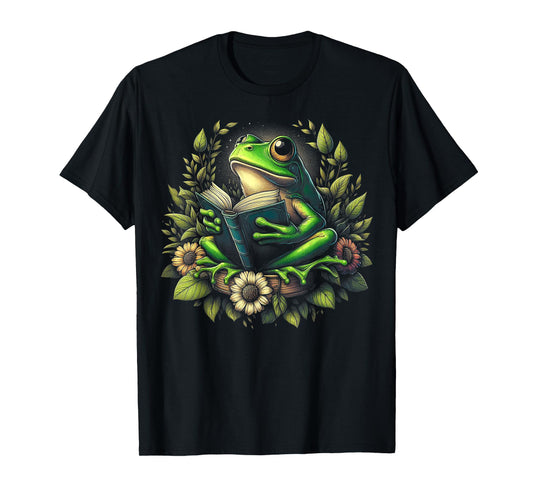 Cute Cottagecore Floral Frog Aesthetic Girls Women Graphic T-Shirt