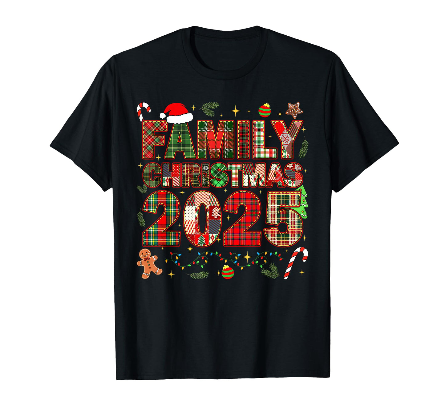 Patchwork Family Christmas 2025 Matching Holiday Pajamas T-Shirt
