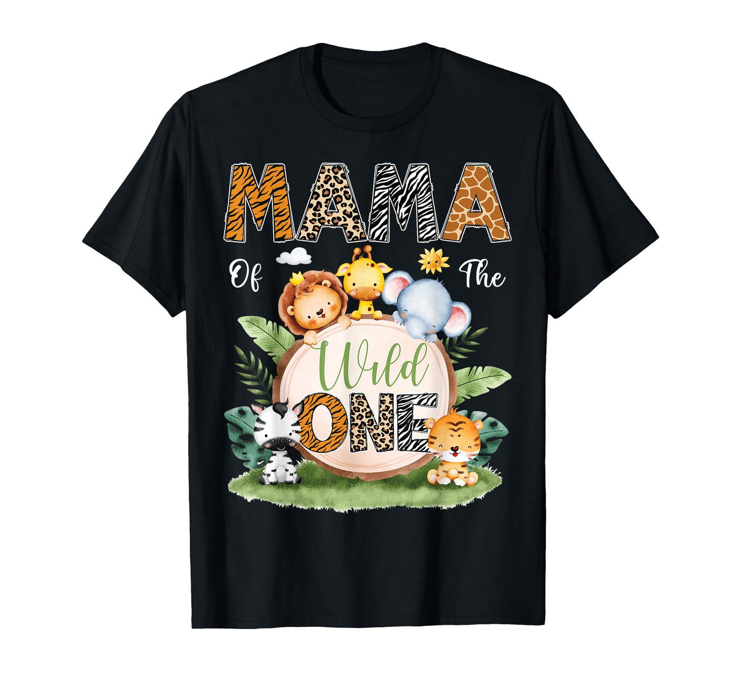 Mama Of The Wild One 1St Birthday Kids Safari Jungle T-Shirt