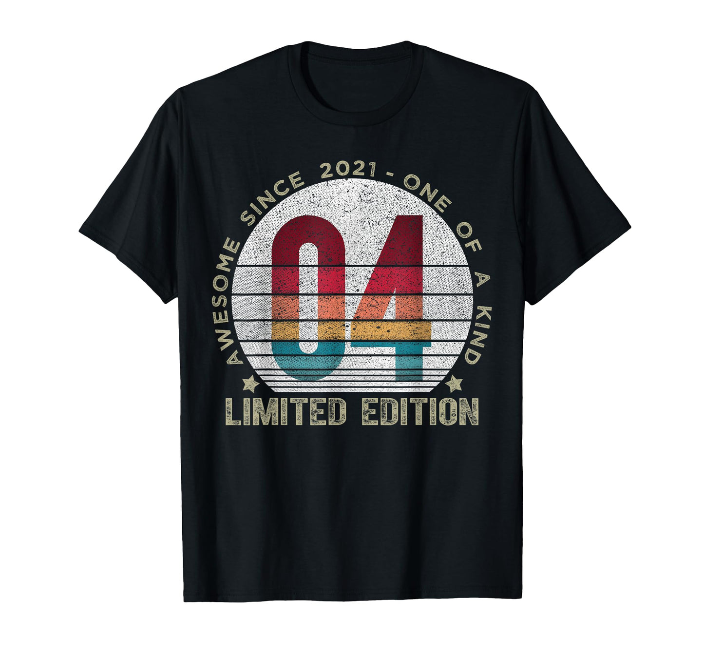 4 Year Old Gifts Vintage 2021 Limited Edition 4th Birthday T-Shirt