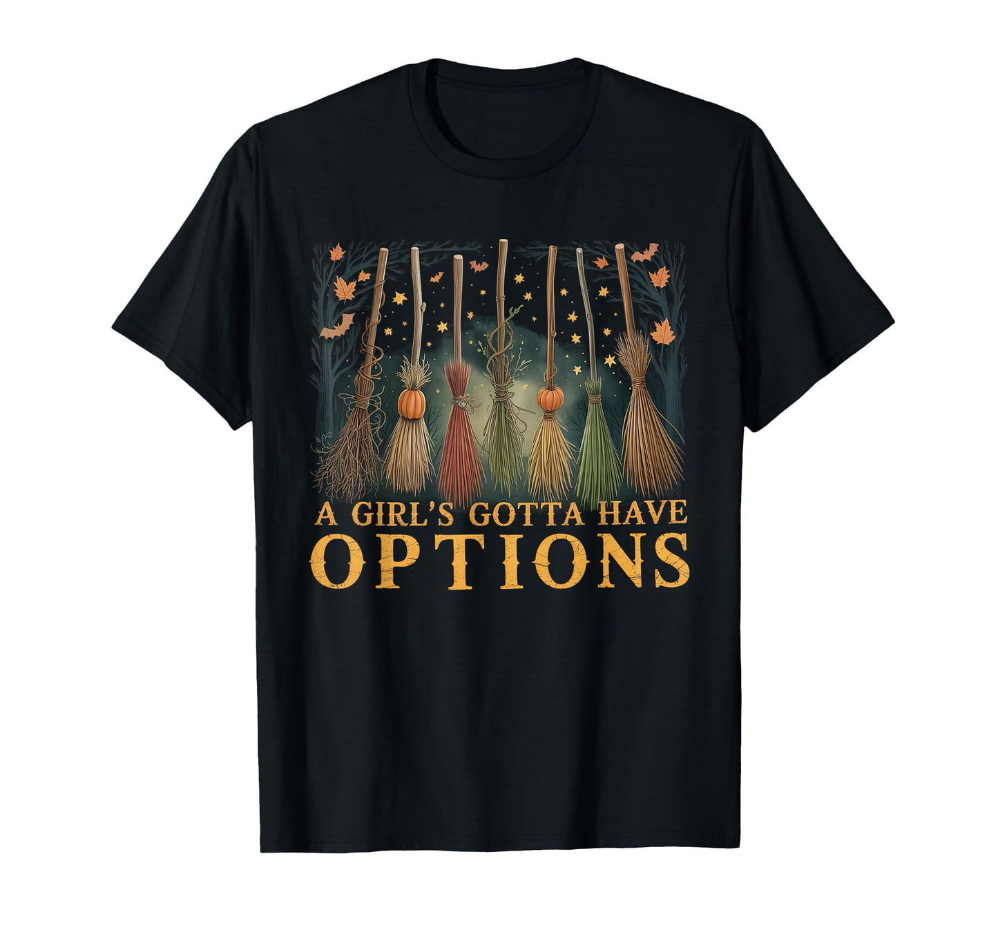 Retro a Girl’s Gotta Have Options Spooky Witches Halloween T-Shirt