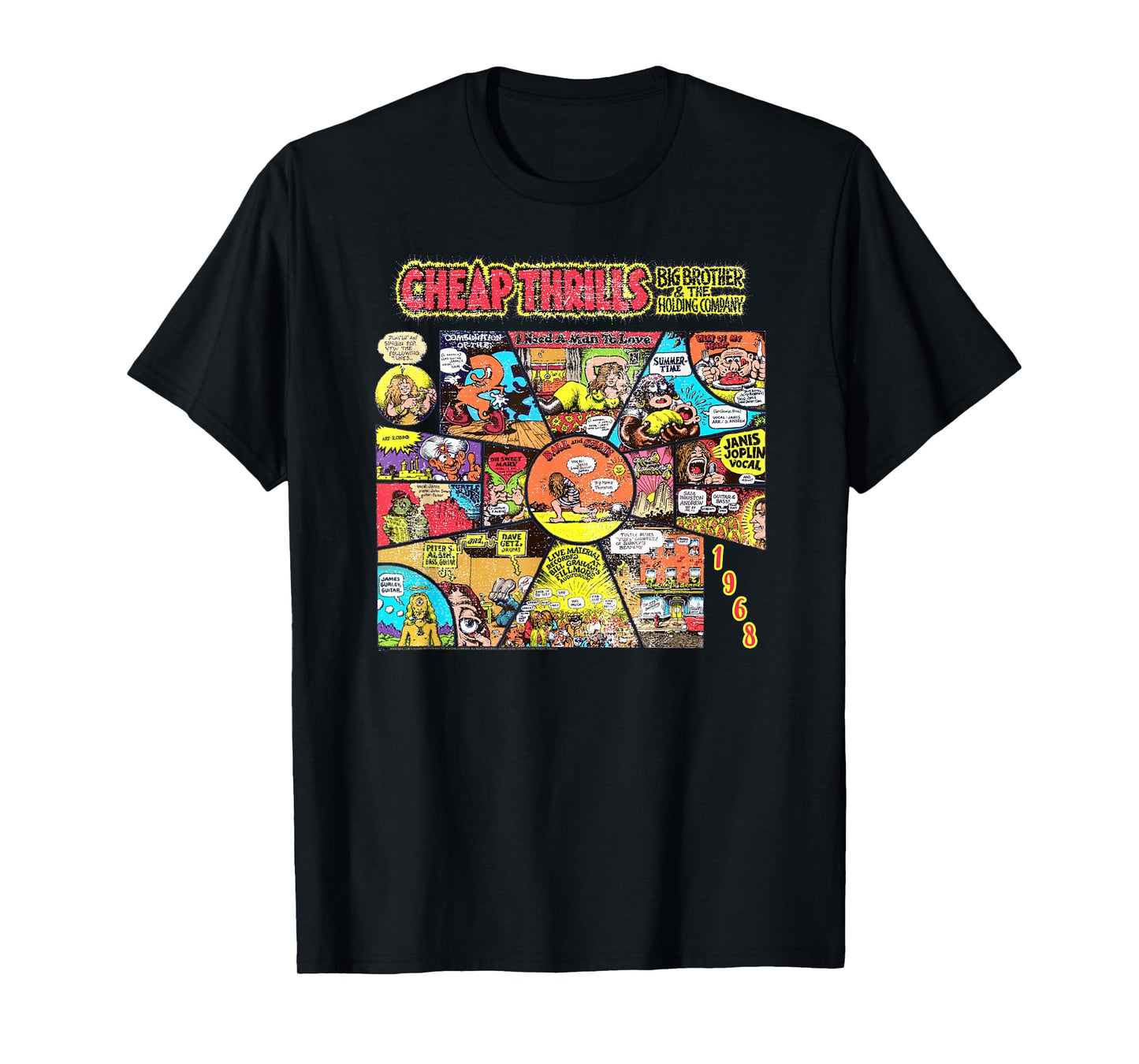 Big Brother and the Holding Company 1968 Comic Art T-Shirt