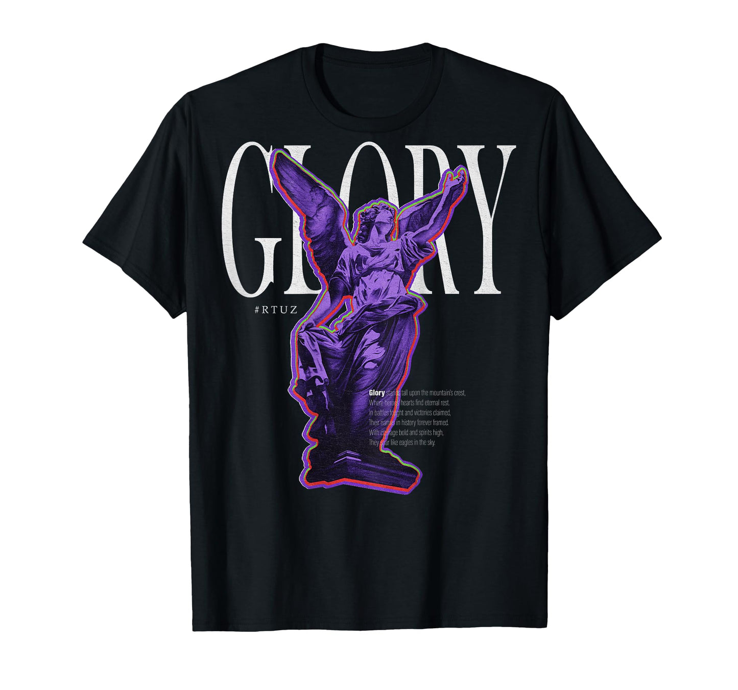 Modern hip hop vintage Angel urban back print streetwear T-Shirt, Small