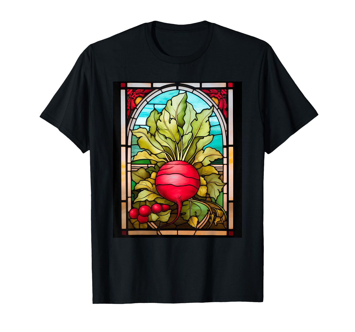 Stained Glass Style Radish T-Shirt