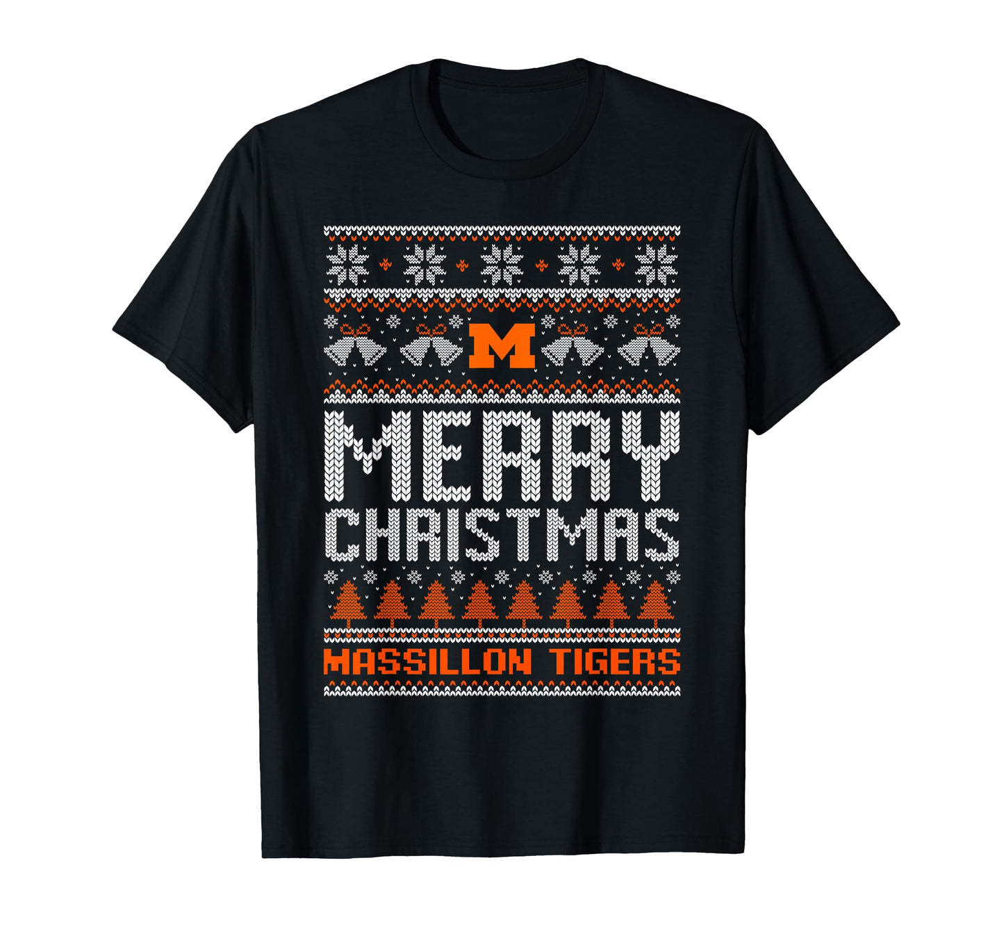 Massillon Tigers Logo Merry Christmas Ugly Sweater HS T-Shirt