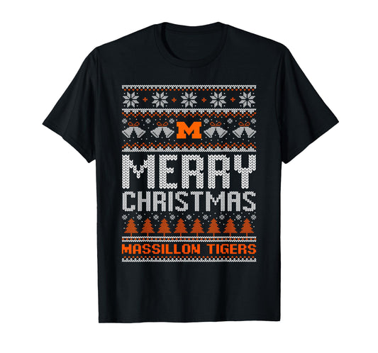 Massillon Tigers Logo Merry Christmas Ugly Sweater HS T-Shirt