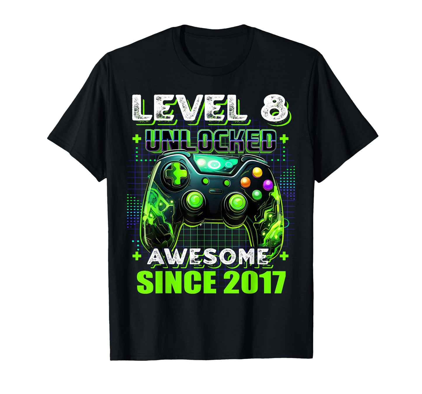 8th Birthday Boy Level 8 Gamer 8 Year Video Game Party T-Shirt