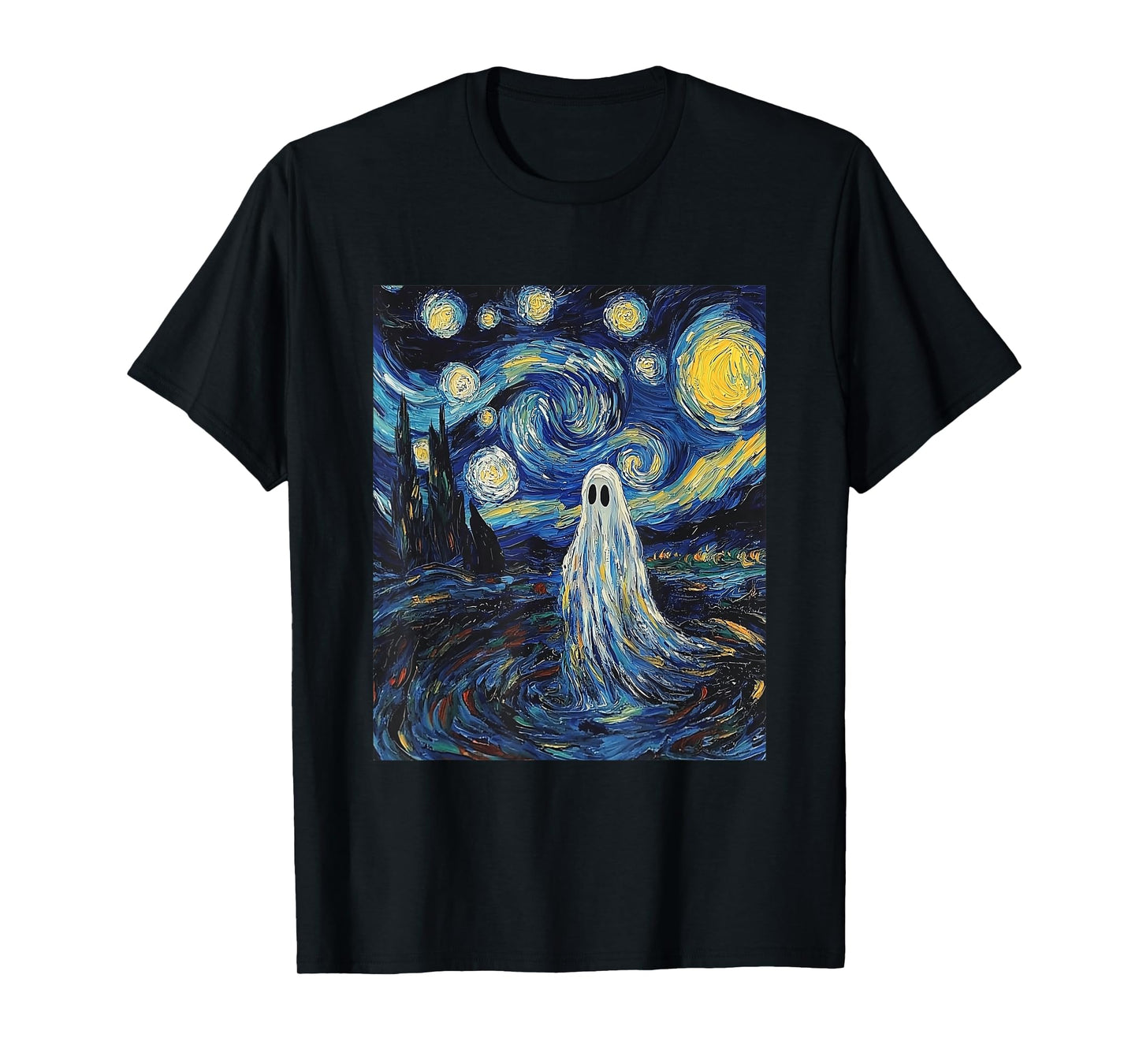 Ghost Halloween - Van Gogh Style - Starry Night T-Shirt