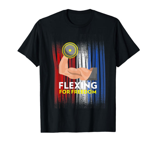 4th of July Weight Lifter Workout Muscles Gym Rat Women Kids Men T-Shirt