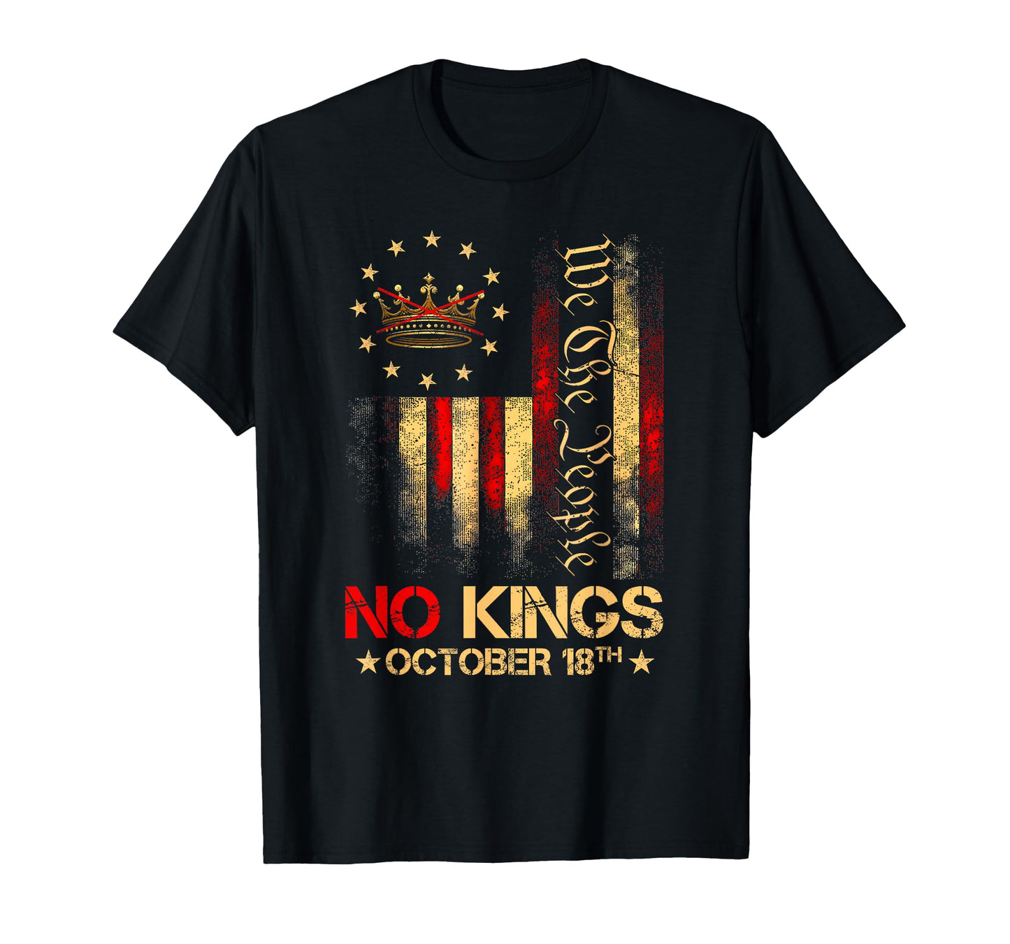 No Kings Shirt Vintage America Flag 1776 October 18 T-Shirt