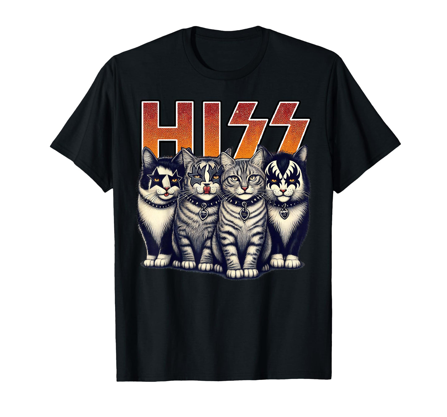 Hiss Funny Cats Kittens Rock Rockin Birthday Gifts Idea T-Shirt