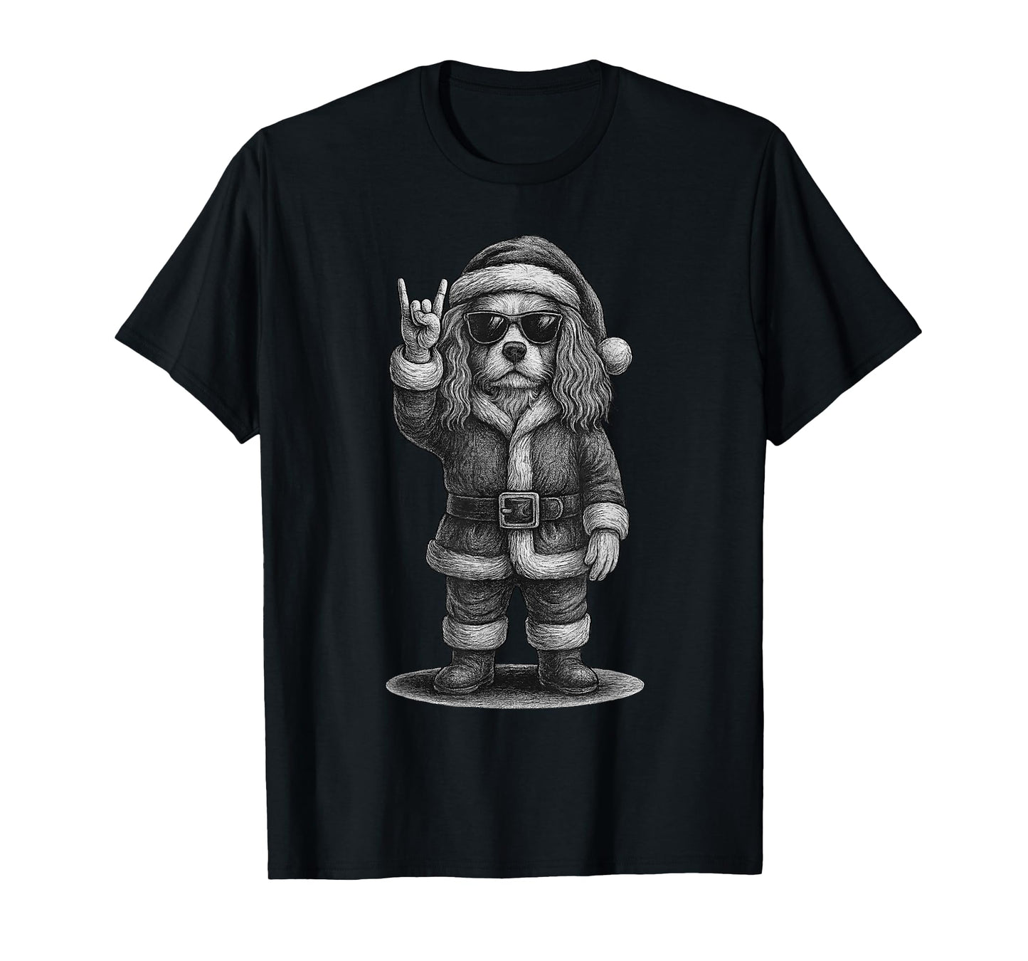 Cavalier King Charles Spaniel Rock Music Christmas Dog Lover T-Shirt