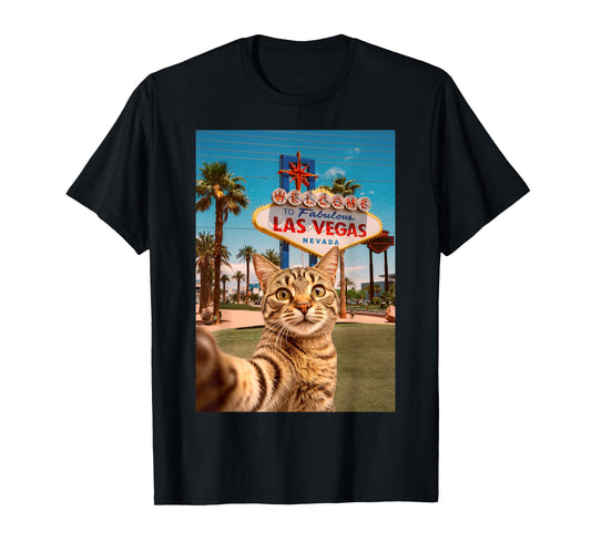Funny Cat Selfie Las Vegas T-Shirt