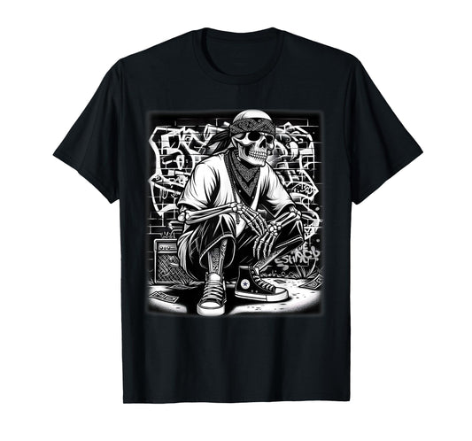 Mexican Gangster Shirt Cool Cholo Chicano Skeleton Con Safos T-Shirt