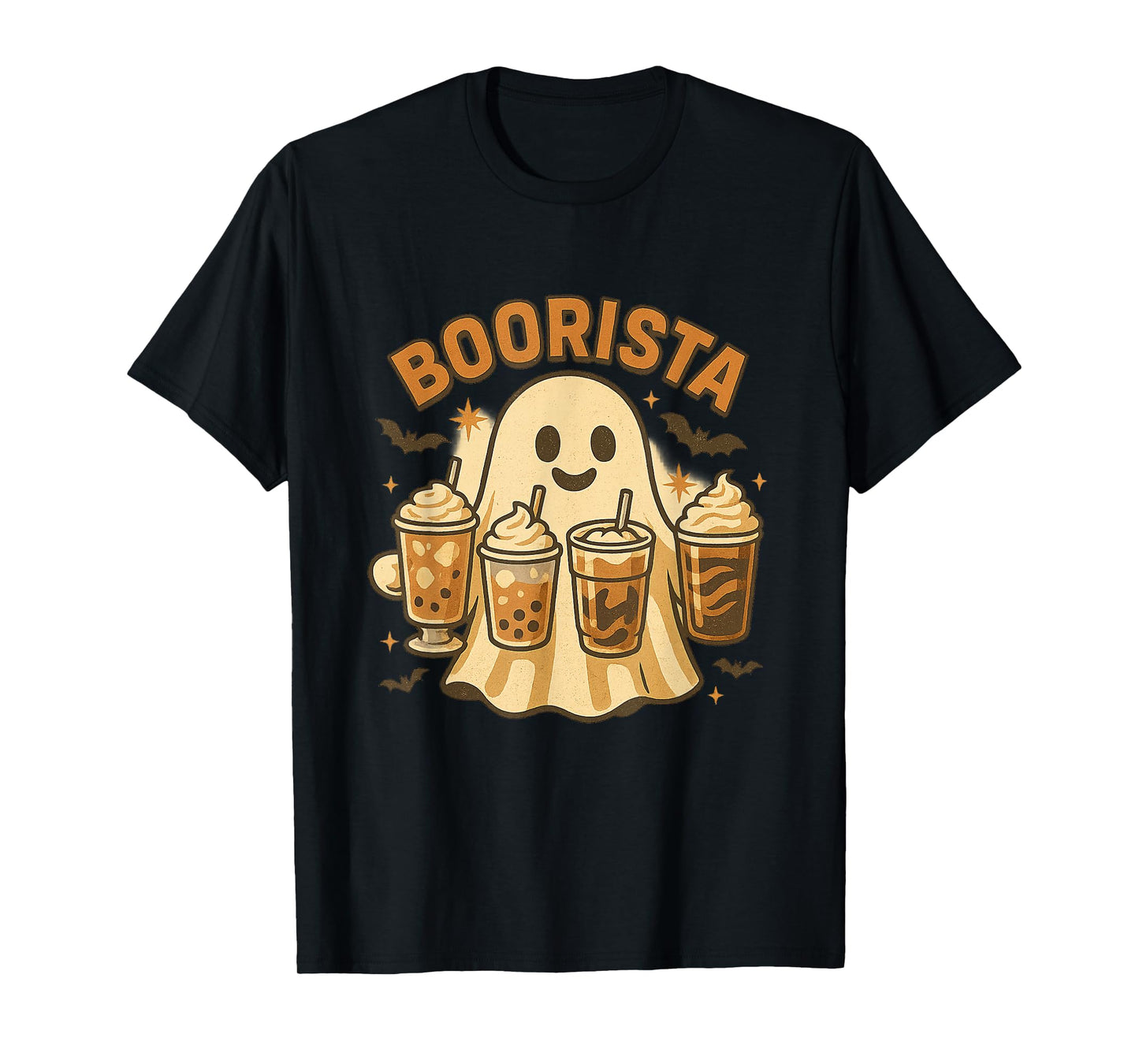 Boorista Barista Ghost Coffee Halloween Spooky Season Funny T-Shirt
