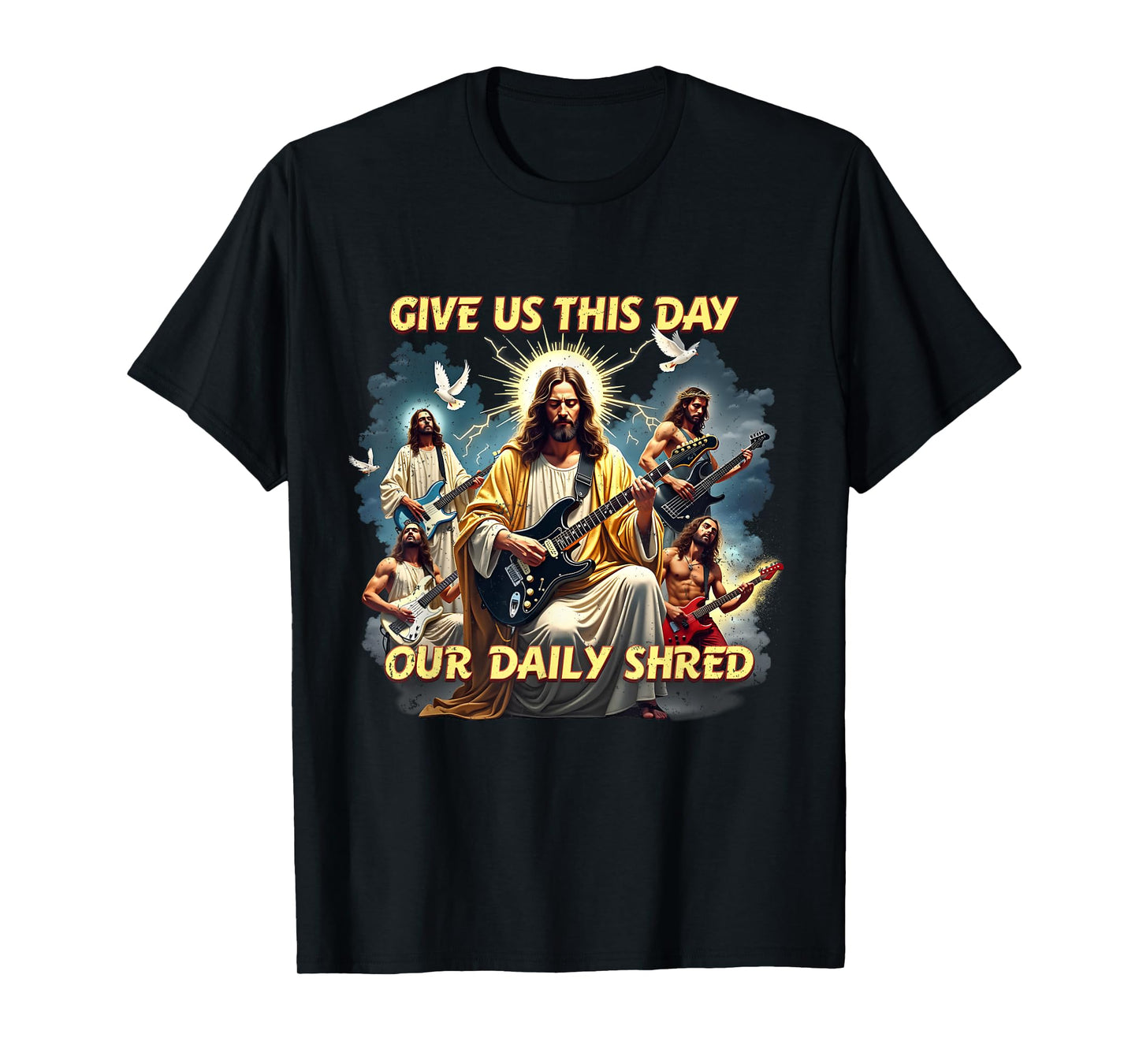 Jesus Guitar Rocker Daily Shred Christian Mom Gift T-Shirt