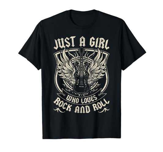 Rock Band Rock Concert Just A Girl Who Loves Rock And Roll T-Shirt