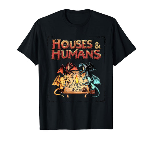 Houses and Humans Vintage Retro 90s Joke Gaming D20 T-Shirt