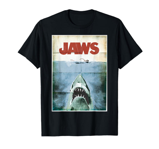 Jaws 50th Anniversary Poster Vintage Style Front & Back T-Shirt