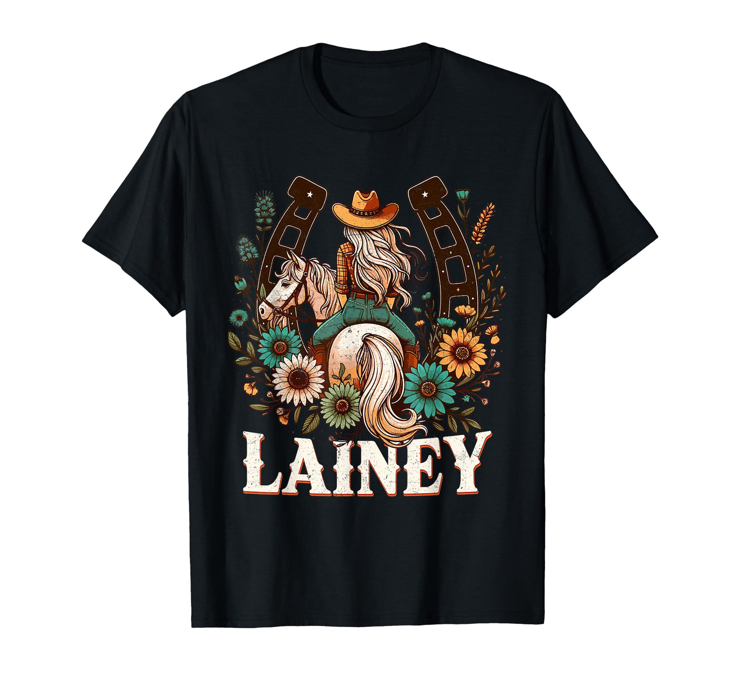Lainey Name Girl Personalized Name Cowgirl T-Shirt