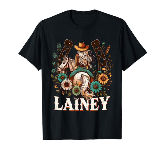 Lainey Name Girl Personalized Name Cowgirl T-Shirt