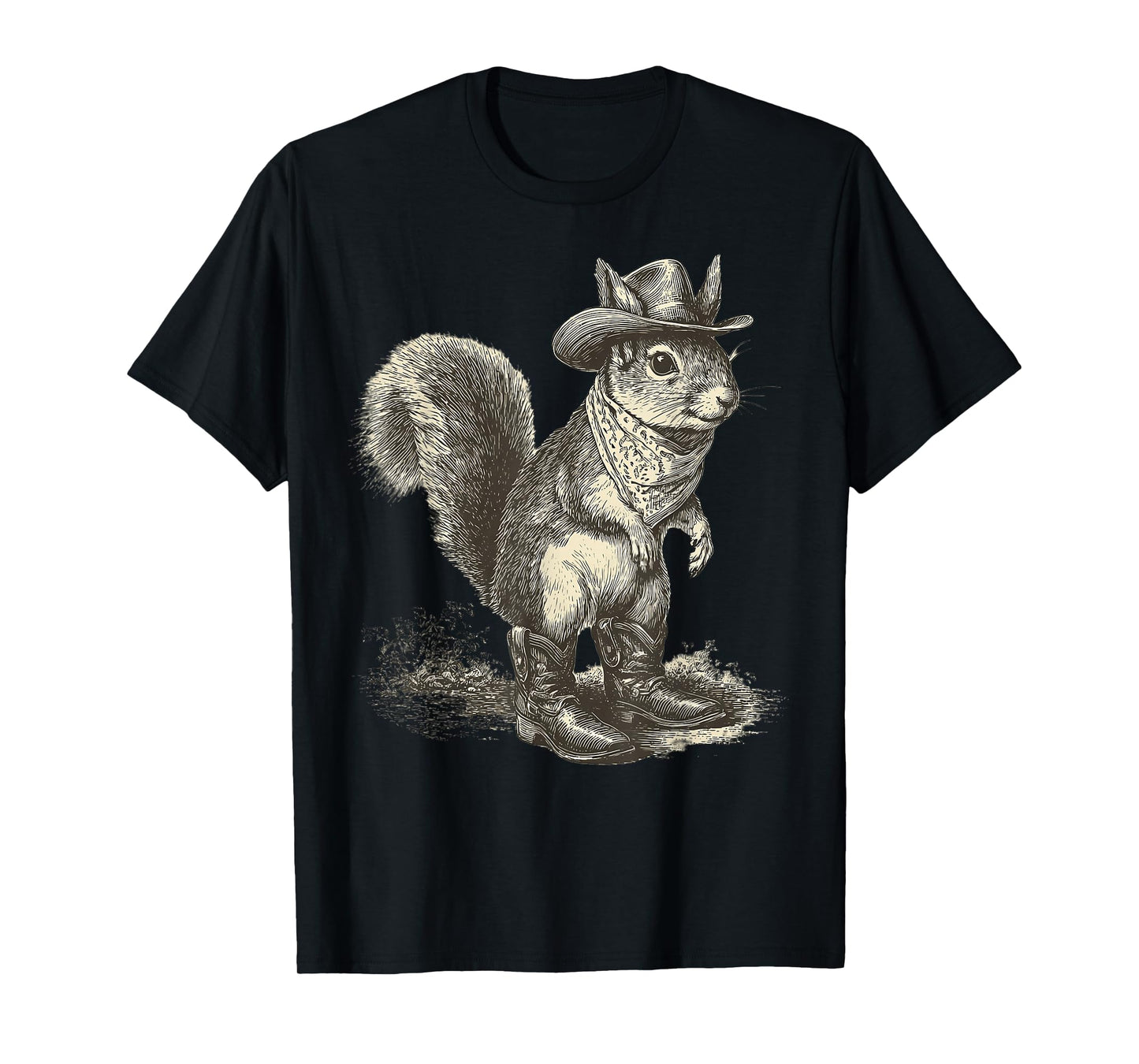 Squirrel Cowboy Vintage Rodeo Cowgirl Western Country T-Shirt