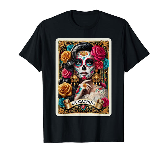 La Catrina Tarot Card Day of the Dead Dia de los Muertos T-Shirt