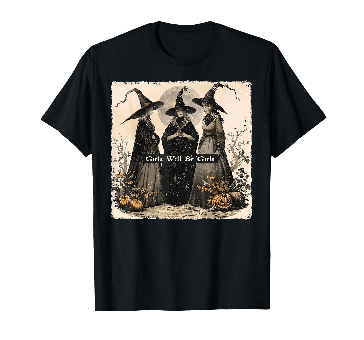 Halloween Spooky Witch Girl Will Be Girls Feminist Women T-Shirt
