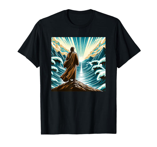 Moses Splitting Red Sea Religious Art History T-Shirt