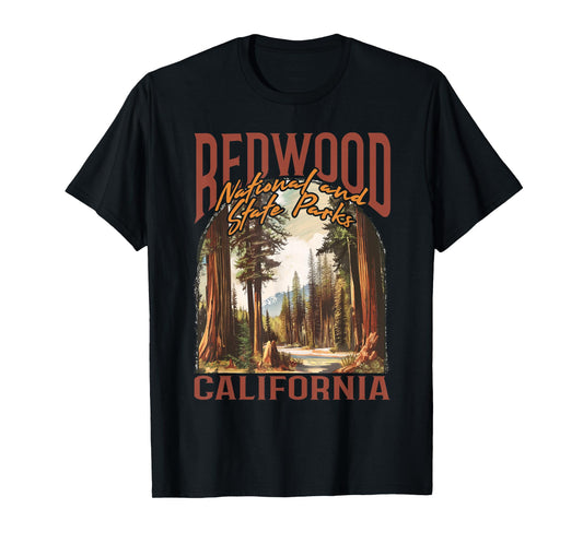 Redwood USA National Park Vintage California Outdoors Retro T-Shirt